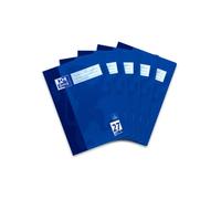 Oxford -Quaderno A4, a righe, con doppio margine, 16 fogli, blu, 5 pezzi