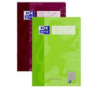 Oxford Quaderno A4, rigatura 14, 8 fogli, verde e viola, confezione da 15