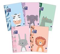 Oxford Quaderno A5, 16 fogli, a righe, 5 mm, confezione da 10 pezzi, colori assortiti