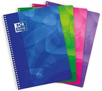 Oxford Quaderno Maxi Spiralato, Formato A4 , 100 Pagine, Colori Assortiti, 5 pezzi
