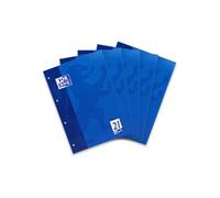 OXFORD Quaderno per fogli di lavoro scuola, 5 pezzi, DIN A4, a righe, blu scuro