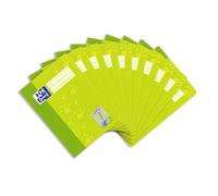 Oxford Quaderno scolastico formato A5, rigatura 1, 32 fogli, verde con zampe, 10 pezzi