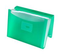 Oxford, Raccoglitore a fisarmonica A4+, coperchio in plastica traslucida, 13 tasche, colore verde