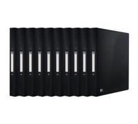 Oxford Raccoglitore ad anelli, formato A4, larghezza dorso 2 cm, 2 anelli, nero, 10 pezzi