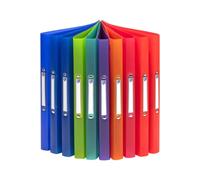 Oxford Raccoglitore ad anelli, formato A4, larghezza dorso 2 cm, 2 anelli, plastica, 8 colori, 10 pezzi