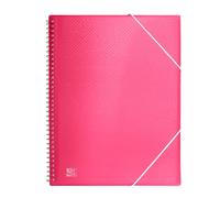 Oxford, Raccoglitore di buste in plastica A4, 30 buste trasparenti, colore rosa