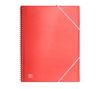 Oxford, Raccoglitore di buste in plastica A4, 30 buste trasparenti, colore: rosso