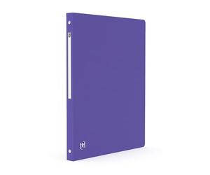 OXFORD - Raccoglitore Memphis A4, dorso 20 mm, 4 anelli rotondi, copertina in polipro, colore: Viola