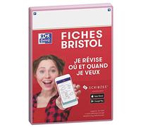 Oxford Revision 2.0 - Confezione da 50 cartoncini bristol formato A5 (14, 8 x 21 cm), sfondo bianco fronte/retro, cornice rosa