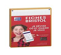 Oxford Revisione 2.0 - Confezione da 50 fogli Bristol formato A5 (14, 8 x 21 cm) a quadretti piccoli fronte/retro - cornice arancione (la confezione può variare)