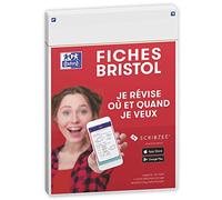 OXFORD Revisione 2.0 - Confezione da 50 fogli Bristol formato A5 (14, 8 x 21 cm), fondo tinta unita, colore: bianco fronte/retro