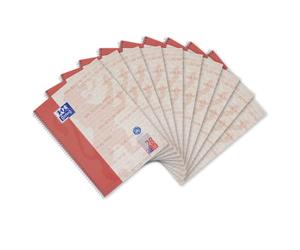 Oxford Riciclaggio College Blocco note A4 a quadretti con doppio margine 80 fogli (confezione da 10)