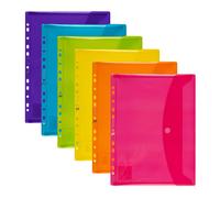 Oxford, Ring Binder Punched Pocket A4, Assorted Colours, Pack of 12 multicoloure