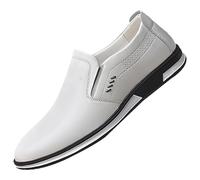 Oxford Scarpe da uomo, in pelle, estive, classiche, da sposa, in pizzo, eleganti, senza lacci, in pelle liscia, a maglia, traspiranti, da lavoro, Z bianco., 39 EU