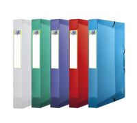 Oxford Scatola capienza standard 2Nd Life 24 x 32 cm dorso 40 mm con elastico copertina in polipro, colori assortiti, assortiti: incolore, blu, verde, viola, rosso