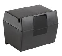 Oxford Scatola di plastica per schede indice, 12,7 x 20,3 cm, capacità 500 carte, nero (01581)