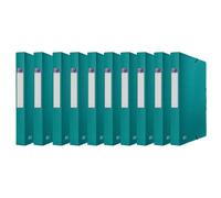 Oxford Scatola portadocumenti formato A4, larghezza dorso 4 cm, in plastica, confezione da 10, colore: verde