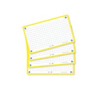 Oxford Schede flash a quadretti con cornice gialla – Confezione da 80, 7,5 x 12,5 cm