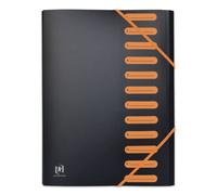 OXFORD Sdoppiatore estensibile 12 scomparti A4 Students Copertina Polypro Bicolore Nero/Arancione