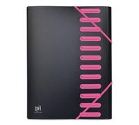 OXFORD Sdoppiatore estensibile 12 scomparti A4 Students Copertina Polypro Bicolore Nero/Rosa
