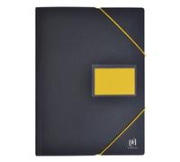 OXFORD Set di 10 protezioni per documenti per studenti A4, 200 viste, 100 buste in polipro, bicolore, nero/giallo