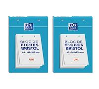 OXFORD Set di 2 blocchi di 30 spine bristol 148 x 210 perforati UNI bianco