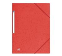 OXFORD Set di 50 camicie a 3 righe Top File + A4 con elastico, copertina cartacea, colore: Rosso