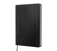 Oxford Signature, Quaderno A5 fogli bianchi, copertina extra cucita, 80 fogli, colore: nero