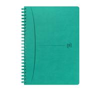 Oxford Signature - Taccuino formato A5, a quadretti, 5 mm, 160 pagine, rilegato, in similpelle, colore: Turchese