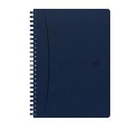 Oxford Signature - Taccuino formato A5, a righe, 7 mm, 160 pagine, copertina in similpelle, colore: Blu
