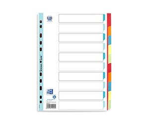 Oxford Strong-Line - Divisori in cartone, formato A4, 10 pezzi, 5 colori, 25 pezzi
