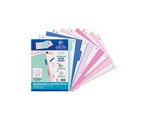 Oxford Strongline, divisori a 4 anelli, formato A4, in plastica, 5 posizioni, 4 fori, 5 colori pastello