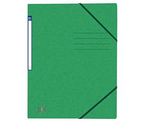 Oxford TOP FILE+ - Tenditore angolare A4, senza alette, extra resistente, in cartone, confezione da 10 pezzi, colore: Verde