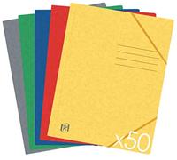 Oxford TopFile+ - Lotto di 50 cartelline in cartoncino, 3 alette, formato A4, ch