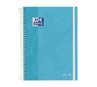 Oxford Touch, Agenda 2023 2024 Settimana con Vista A5 (15 x 21 cm), Caps Extras, Spagnolo, Colore Verde Ice Mint