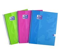 Oxford Touch, Quaderno con copertina rigida, 160 pagine, confezione da 5, colori assortiti Confezione da 3 A4