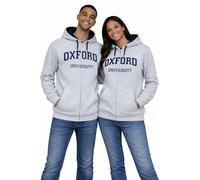 Oxford University OU129 Licensed Zipped Unisex Hooded Sweatshirt Grey XL