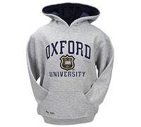 Oxford University OU129K Kids Licensed Felpa con cappuccio unisex grigia, Grigio, 11-13 anni