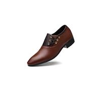 Oxfords da Uomo in Pelle Stringate Scarpe Eleganti Slip on Derby Classiche Scarpe da Lavoro Formali Brogue Intelligenti