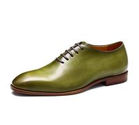 Oxfords Formali Affari da Uomo Scarpe da Abito Ufficio Matrimonio Scarpe Eleganti Stringate Basse in Pelle Casual,Verde,43
