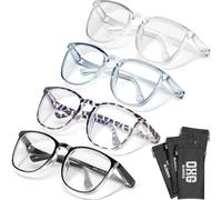 OXG Confezione da 4 eleganti occhiali di sicurezza anti appannamento, con blocco della luce blu, occhiali di sicurezza per donne, infermieri e uomini