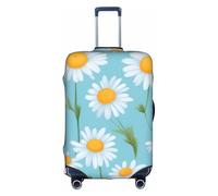 OXKGHHO Margherita bianca con stampa di sfondo azzurro, per valigie, unica, adatta per bagagli da 45-72 cm, per viaggi e viaggi d'affari, Bianco, L