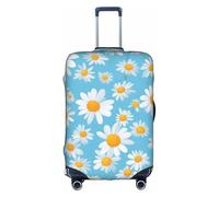 OXKGHHO Margherita bianca con stampa di sfondo azzurro, per valigie, unica, adatta per bagagli da 45-72 cm, per viaggi e viaggi d'affari, Bianco, L