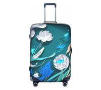 OXKGHHO Protezione per valigia con stampa di dragonfly blu con una mosca unica, adatta per bagagli da 45-70 cm, per viaggi e viaggi d'affari, Bianco, M