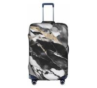 OXKGHHO Protezione per valigie con stampa marmorizzata nera chiara, adatta per bagagli da 45,7 a 81,7 cm, per viaggi e viaggi di lavoro, bianco, Small