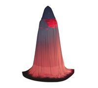 OXKGHHO Red Sky At Night Starry Print Long Mantello con cappuccio, costume da vampiro e Halloween, perfetto per giochi di ruolo e feste