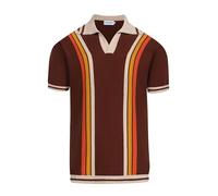 OXKnit - Polo da uomo vintage anni '60, a maniche corte, stile retrò, XL