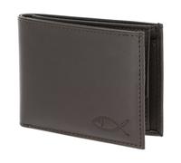 Oxmox Portafoglio Freedom Fish Embossed Pelle RFID Protect Marrone scuro