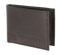 Oxmox Pelle portafoglio Leather RFID Protect Pocketbörse Jumping Jack Embossed Brown marrone scuro