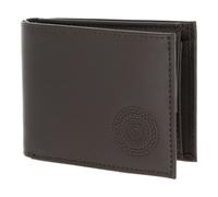 Oxmox Pelle portafoglio Leather RFID Protect Pocketbörse Circle Bloom Embossed Brown marrone scuro